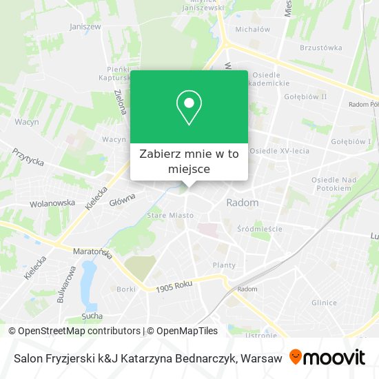 Mapa Salon Fryzjerski k&J Katarzyna Bednarczyk