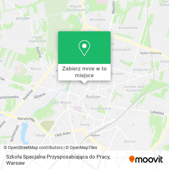 Mapa Szkoła Specjalna Przysposabiająca do Pracy