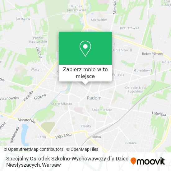 Mapa Specjalny Ośrodek Szkolno-Wychowawczy dla Dzieci Niesłyszacych