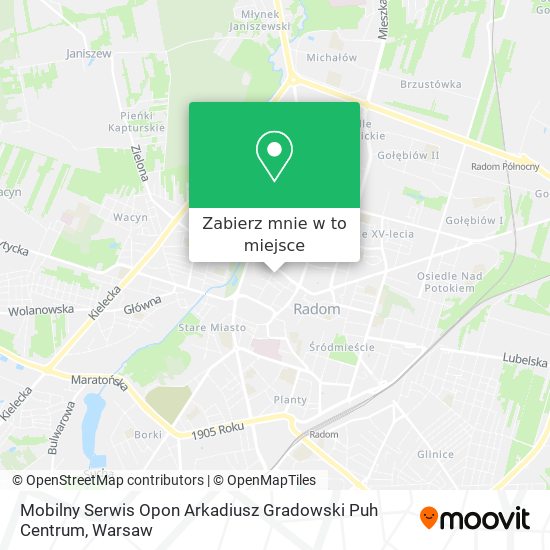 Mapa Mobilny Serwis Opon Arkadiusz Gradowski Puh Centrum