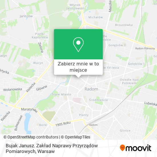 Mapa Bujak Janusz. Zakład Naprawy Przyrządów Pomiarowych