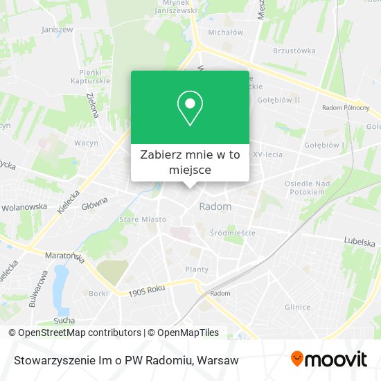 Mapa Stowarzyszenie Im o PW Radomiu