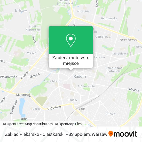 Mapa Zakład Piekarsko - Ciastkarski PSS Społem