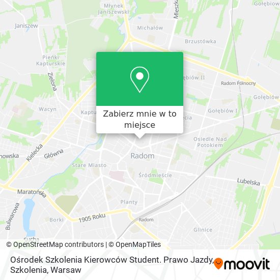 Mapa Ośrodek Szkolenia Kierowców Student. Prawo Jazdy, Szkolenia