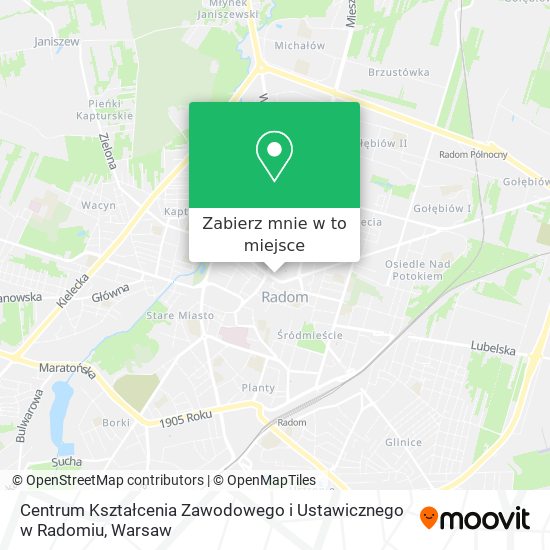 Mapa Centrum Kształcenia Zawodowego i Ustawicznego w Radomiu