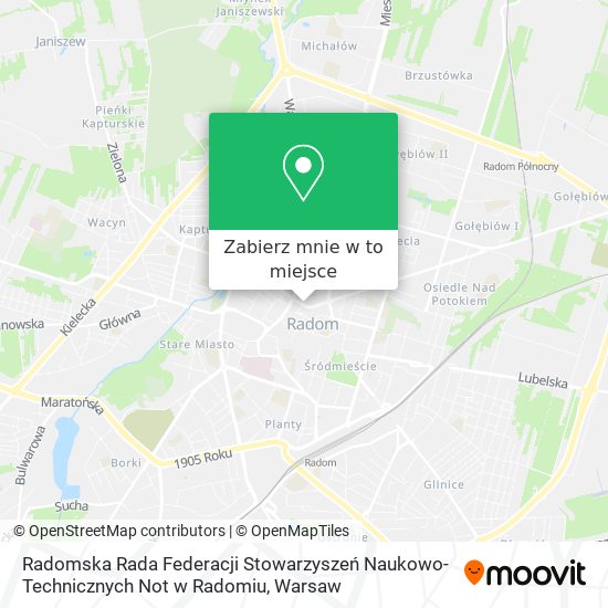 Mapa Radomska Rada Federacji Stowarzyszeń Naukowo-Technicznych Not w Radomiu