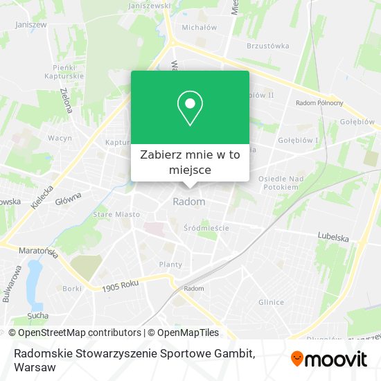 Mapa Radomskie Stowarzyszenie Sportowe Gambit