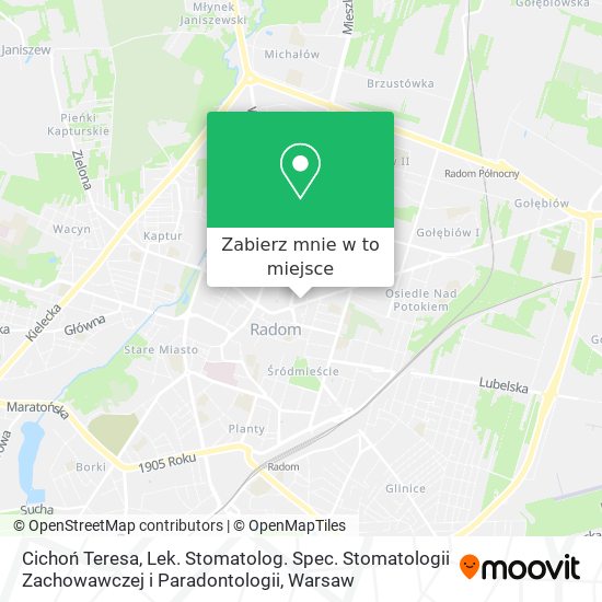 Mapa Cichoń Teresa, Lek. Stomatolog. Spec. Stomatologii Zachowawczej i Paradontologii