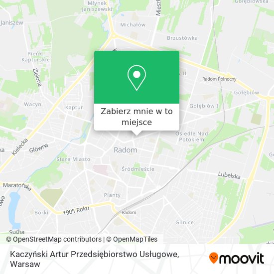 Mapa Kaczyński Artur Przedsiębiorstwo Usługowe