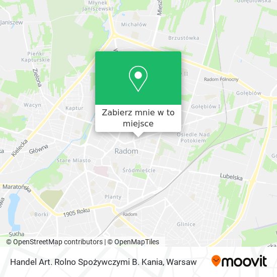 Mapa Handel Art. Rolno Spożywczymi B. Kania