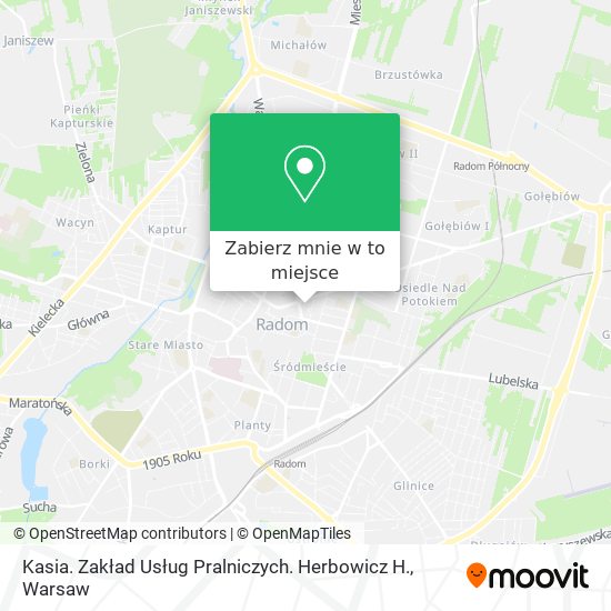 Mapa Kasia. Zakład Usług Pralniczych. Herbowicz H.