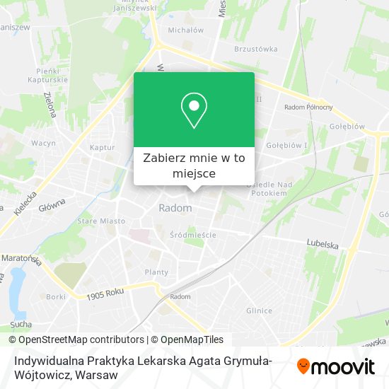 Mapa Indywidualna Praktyka Lekarska Agata Grymuła-Wójtowicz