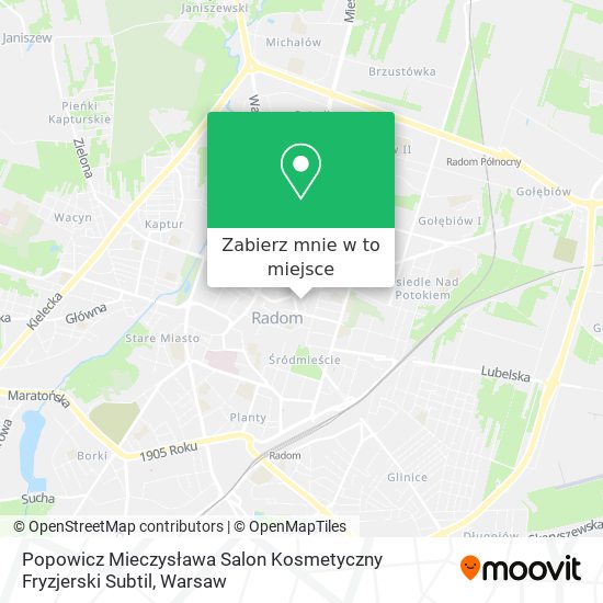 Mapa Popowicz Mieczysława Salon Kosmetyczny Fryzjerski Subtil