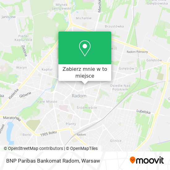 Mapa BNP Paribas Bankomat Radom