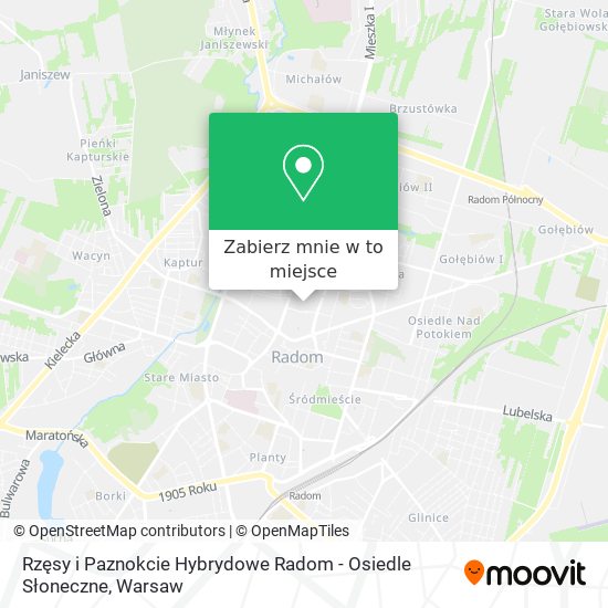 Mapa Rzęsy i Paznokcie Hybrydowe Radom - Osiedle Słoneczne