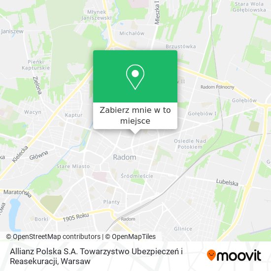 Mapa Allianz Polska S.A. Towarzystwo Ubezpieczeń i Reasekuracji