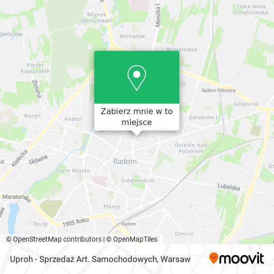 Mapa Uproh - Sprzedaż Art. Samochodowych