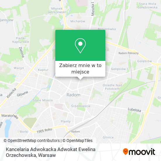 Mapa Kancelaria Adwokacka Adwokat Ewelina Orzechowska