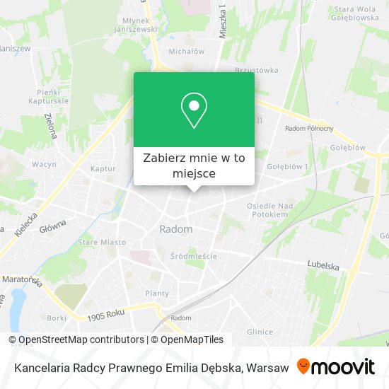 Mapa Kancelaria Radcy Prawnego Emilia Dębska