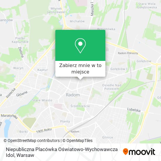 Mapa Niepubliczna Placówka Oświatowo-Wychowawcza Idol