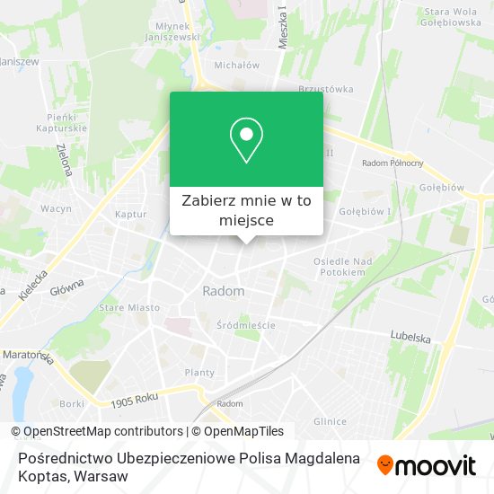 Mapa Pośrednictwo Ubezpieczeniowe Polisa Magdalena Koptas