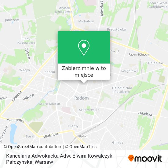 Mapa Kancelaria Adwokacka Adw. Elwira Kowalczyk-Pałczyńska