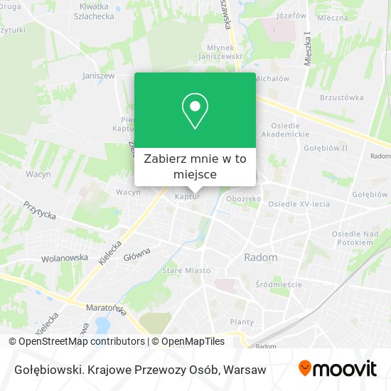 Mapa Gołębiowski. Krajowe Przewozy Osób