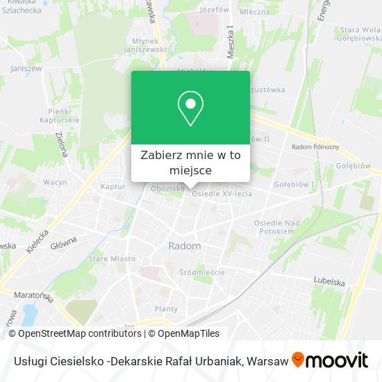 Mapa Usługi Ciesielsko -Dekarskie Rafał Urbaniak