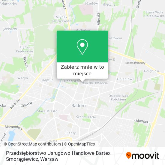 Mapa Przedsiębiorstwo Usługowo Handlowe Bartex Smorągiewicz