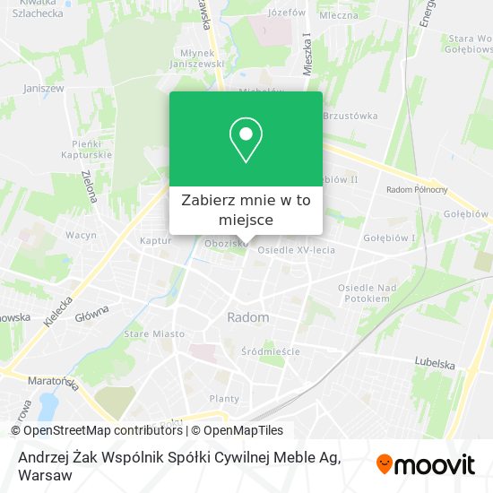 Mapa Andrzej Żak Wspólnik Spółki Cywilnej Meble Ag