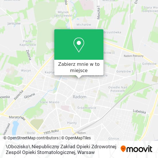 Mapa \Obozisko\ Niepubliczny Zakład Opieki Zdrowotnej Zespół Opieki Stomatologicznej