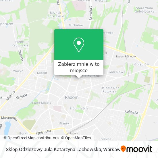 Mapa Sklep Odzieżowy Jula Katarzyna Lachowska