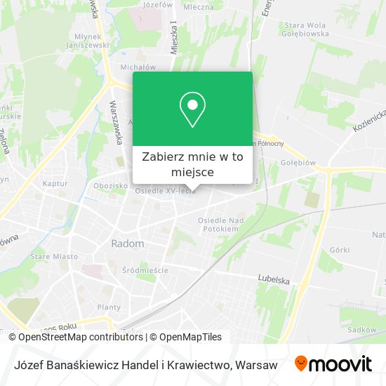 Mapa Józef Banaśkiewicz Handel i Krawiectwo