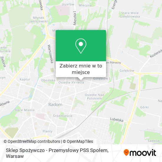 Mapa Sklep Spożywczo - Przemysłowy PSS Społem