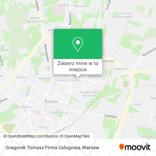 Mapa Gregorek Tomasz Firma Usługowa