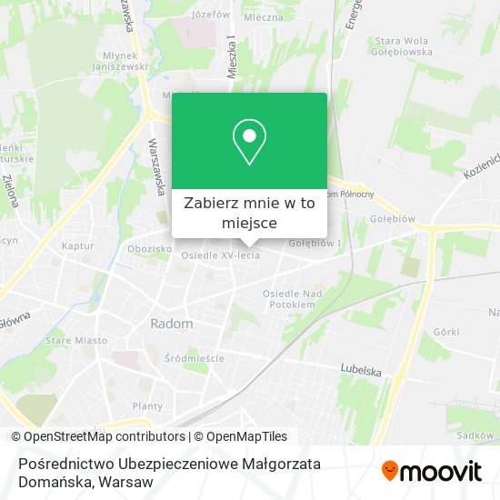 Mapa Pośrednictwo Ubezpieczeniowe Małgorzata Domańska