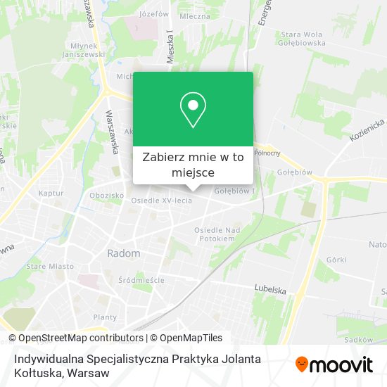 Mapa Indywidualna Specjalistyczna Praktyka Jolanta Kołtuska