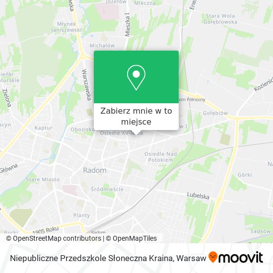 Mapa Niepubliczne Przedszkole Słoneczna Kraina