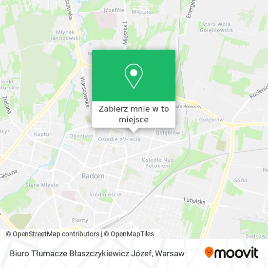 Mapa Biuro Tłumacze Błaszczykiewicz Józef