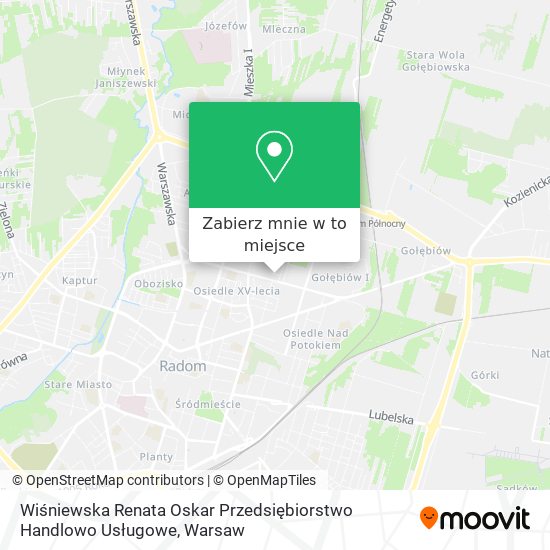 Mapa Wiśniewska Renata Oskar Przedsiębiorstwo Handlowo Usługowe