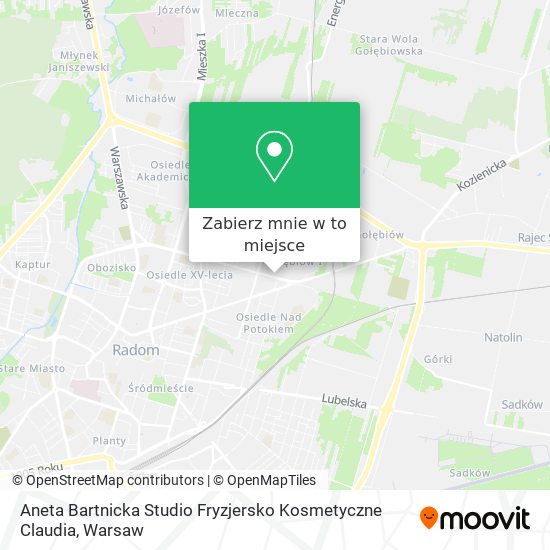 Mapa Aneta Bartnicka Studio Fryzjersko Kosmetyczne Claudia