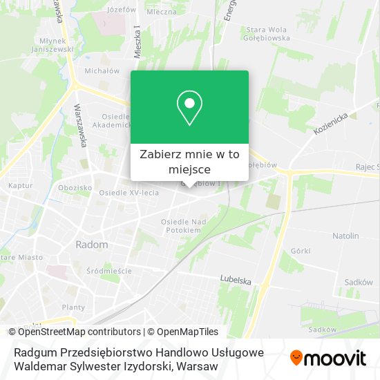 Mapa Radgum Przedsiębiorstwo Handlowo Usługowe Waldemar Sylwester Izydorski