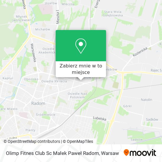 Mapa Olimp Fitnes Club Sc Małek Paweł Radom