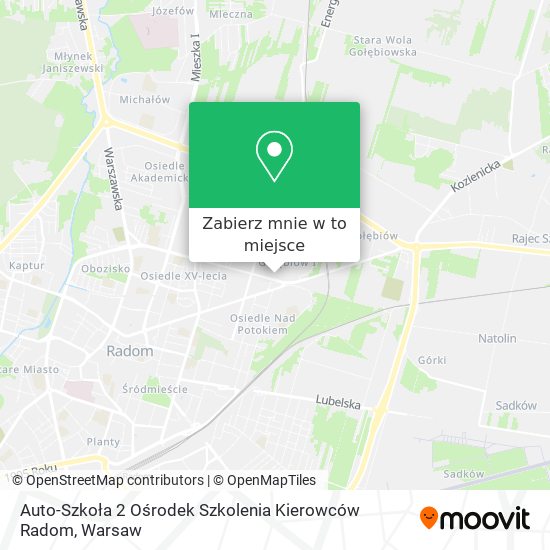 Mapa Auto-Szkoła 2 Ośrodek Szkolenia Kierowców Radom