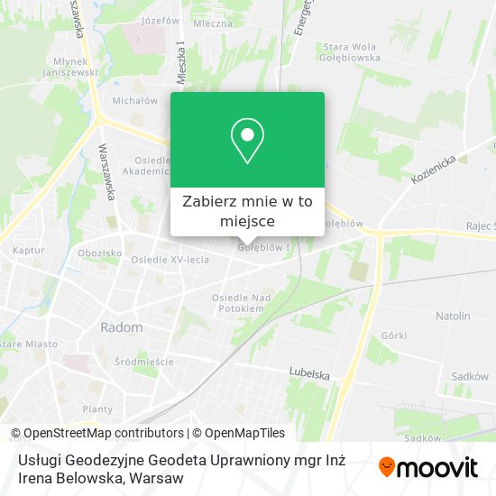 Mapa Usługi Geodezyjne Geodeta Uprawniony mgr Inż Irena Belowska