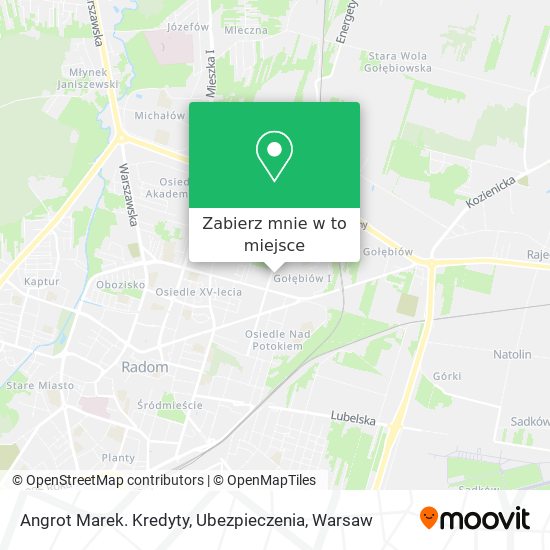 Mapa Angrot Marek. Kredyty, Ubezpieczenia