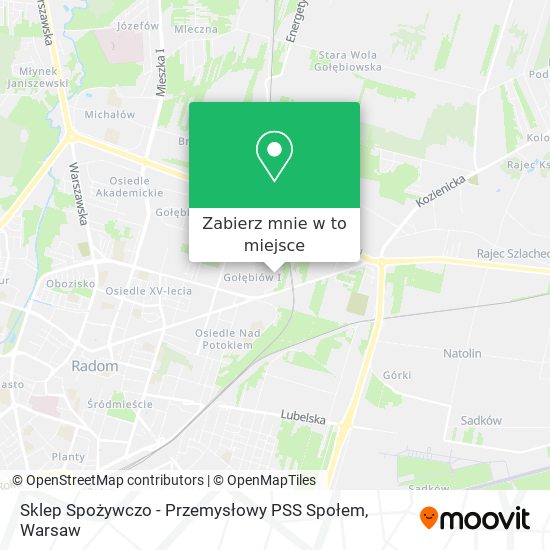 Mapa Sklep Spożywczo - Przemysłowy PSS Społem