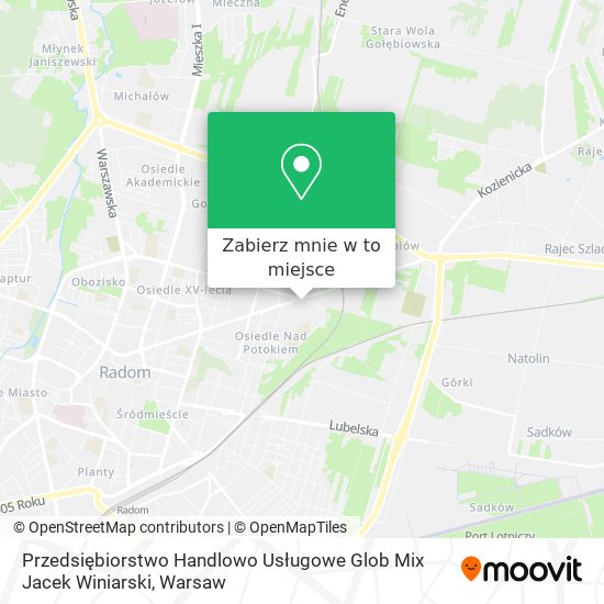 Mapa Przedsiębiorstwo Handlowo Usługowe Glob Mix Jacek Winiarski