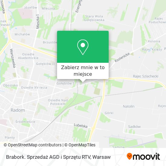 Mapa Brabork. Sprzedaż AGD i Sprzętu RTV