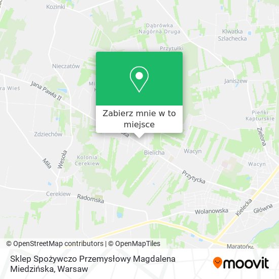 Mapa Sklep Spożywczo Przemysłowy Magdalena Miedzińska